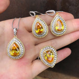 Sparkling Heart Zircon Pendant Necklace Wedding Engagement Jewelry