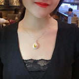 Sparkling Heart Zircon Pendant Necklace Wedding Engagement Jewelry