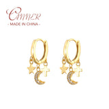 925 Silver Hoop Earrings Fine Jewelry For Couples Party