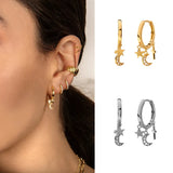 925 Silver Hoop Earrings Fine Jewelry For Couples Party