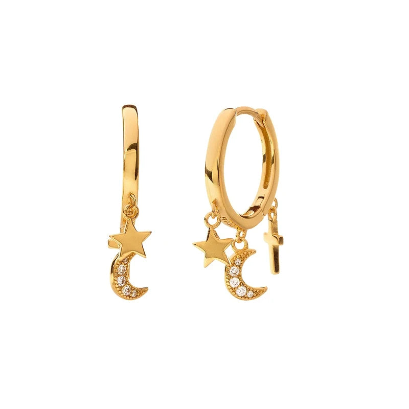 925 Silver Hoop Earrings Fine Jewelry For Couples Party