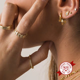 Solid 925 Silver Hoop Earrings for Couples Party Engagement