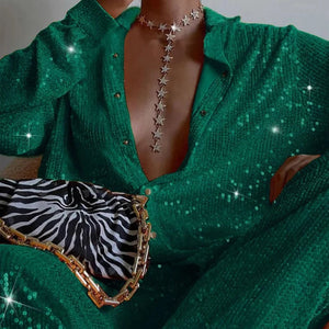 Crystal Star Pendant Choker Necklace for Women