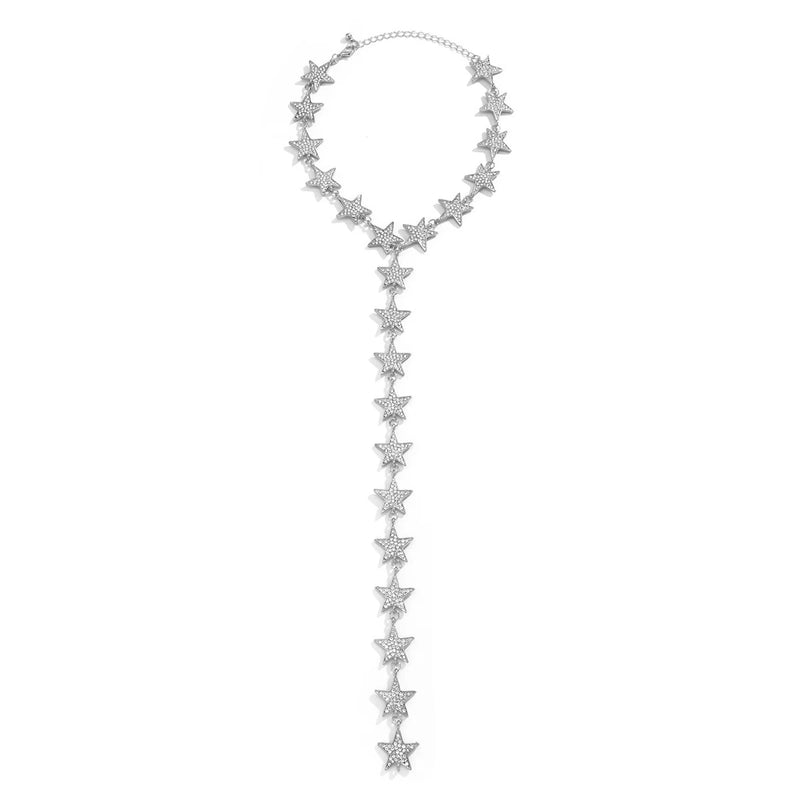 Crystal Star Pendant Choker Necklace for Women