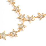 Crystal Star Pendant Choker Necklace for Women