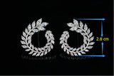 Marquise Cut Diamond Stud Earrings Olive Branch Design