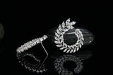 Marquise Cut Diamond Stud Earrings Olive Branch Design