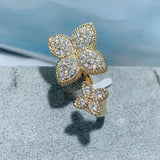 Square Flower Stackable Rings CZ Finger Ring Bohemian Beach Jewelry