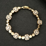 Square Link Chain Bracelet Bohemian Cuff CZ Femme Jewelry