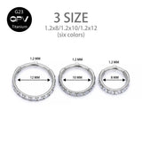 Square Zircon G23 Titanium Nose Ring Vacuum Gold-Plated