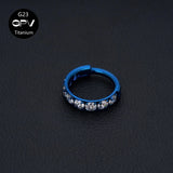 Square Zircon G23 Titanium Nose Ring Vacuum Gold-Plated