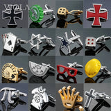Stainless Crown Cufflinks Funny Dice Poker Cuffs Men Wedding Gift