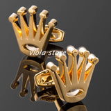 Stainless Crown Cufflinks Funny Dice Poker Cuffs Men Wedding Gift