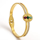 Colorful Disc Inlaid Shell Stone Bracelet for Women
