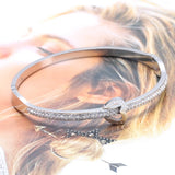 Stainless Steel Bracelet with Crystals Heart Charm for Women