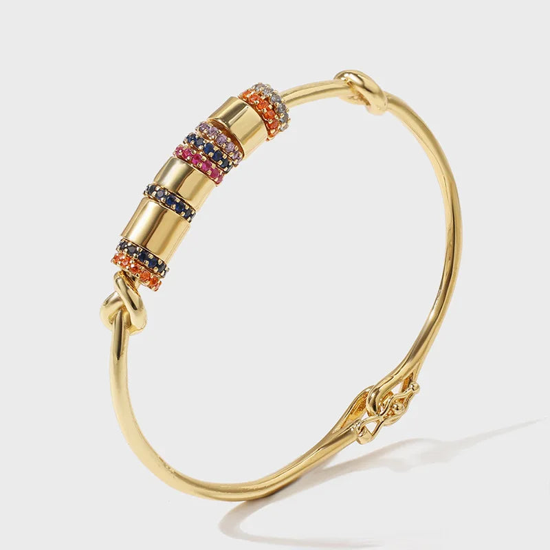 Stainless Steel Zircon Bangle Boho Jewelry Gift