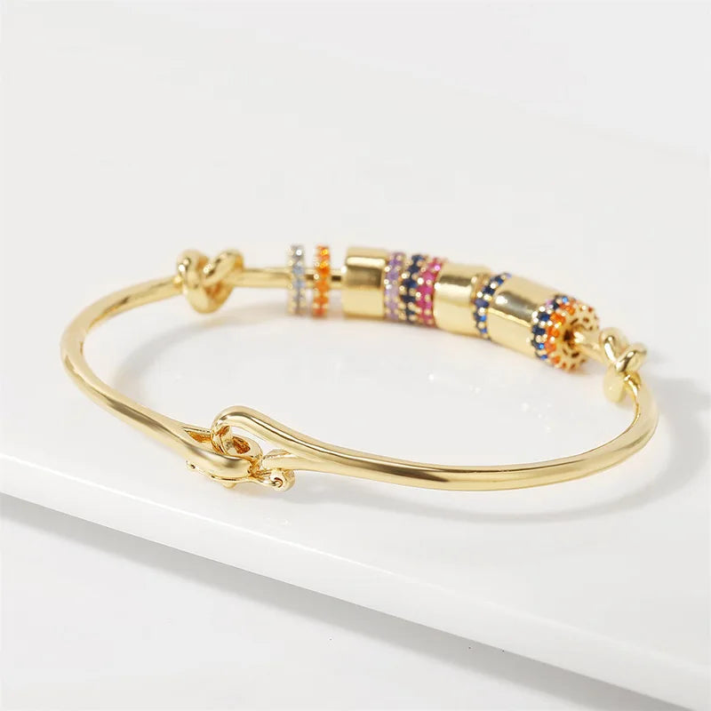 Stainless Steel Zircon Bangle Boho Jewelry Gift