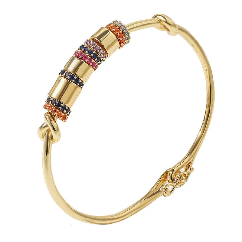 Stainless Steel Zircon Bangle Boho Jewelry Gift