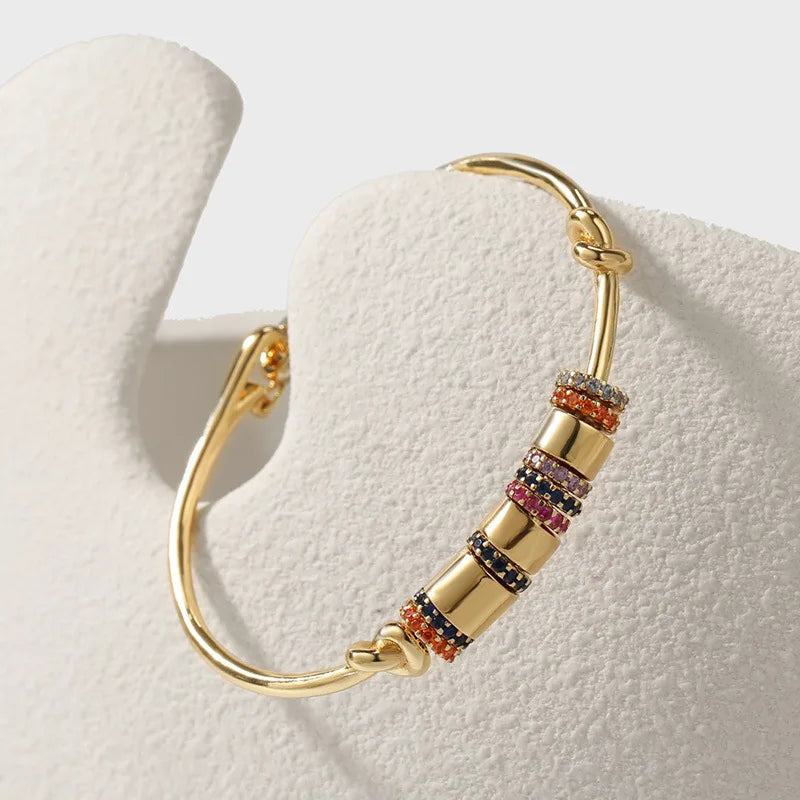 Stainless Steel Zircon Bangle Boho Jewelry Gift