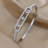 Stainless Steel Cuff Bracelet Bangle Geometric Charm Wristband