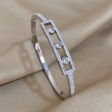 Stainless Steel Cuff Bracelet Bangle Geometric Charm Wristband