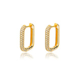 Geometric Zircon Hoop Earrings Stainless Steel