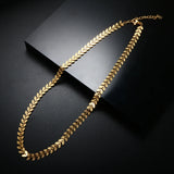 Stainless Steel Leaf Chain Necklace Plated Choker For Women