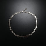 Stainless Steel Leaf Chain Necklace Plated Choker For Women