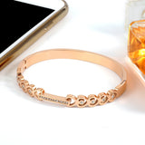 Stainless Steel Love CZ Crystal Bangle Bracelet