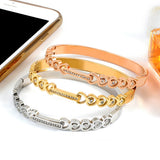 Stainless Steel Love CZ Crystal Bangle Bracelet