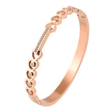Stainless Steel Love CZ Crystal Bangle Bracelet