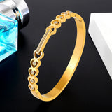 Stainless Steel Love CZ Crystal Bangle Bracelet