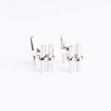 Stainless Steel Double Cylinder Knots Cufflinks for Mens Suit Business 1 Pair