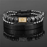 Stainless Steel King Crown Bracelet Men Adjustable Bangle
