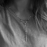 Stainless Steel V-shaped Necklace for Women Chain Choker Long Clavicle Necklace