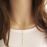 Stainless Steel V-shaped Necklace for Women Chain Choker Long Clavicle Necklace