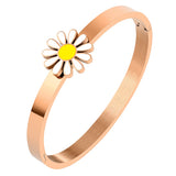 Sunflower Daisy Charm Bracelet Bangle For Women Wedding Jewelry Gift