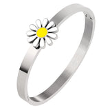 Sunflower Daisy Charm Bracelet Bangle For Women Wedding Jewelry Gift