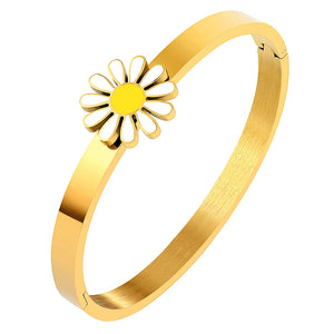 Sunflower Daisy Charm Bracelet Bangle For Women Wedding Jewelry Gift