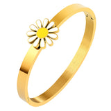 Sunflower Daisy Charm Bracelet Bangle For Women Wedding Jewelry Gift