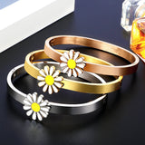 Sunflower Daisy Charm Bracelet Bangle For Women Wedding Jewelry Gift