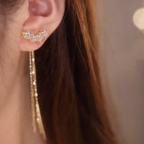 Star Zircon Tassel Earrings Long Dangle Jewelry