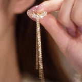 Star Zircon Tassel Earrings Long Dangle Jewelry