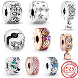 Pav Zircon Infinite Hearts Charm Fits Bracelet Silver Jewelry