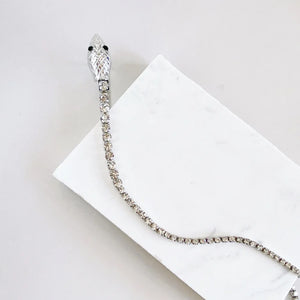 Snake Hairpin with Rhinestone Tassel Chain Pendant