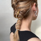 Snake Hairpin with Rhinestone Tassel Chain Pendant