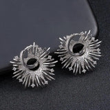 Geometry Full Micro Cubic Zircon Nigerian Hoop Earrings