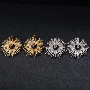 Geometry Full Micro Cubic Zircon Nigerian Hoop Earrings