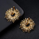 Geometry Full Micro Cubic Zircon Nigerian Hoop Earrings
