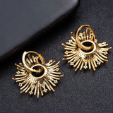 Geometry Full Micro Cubic Zircon Nigerian Hoop Earrings